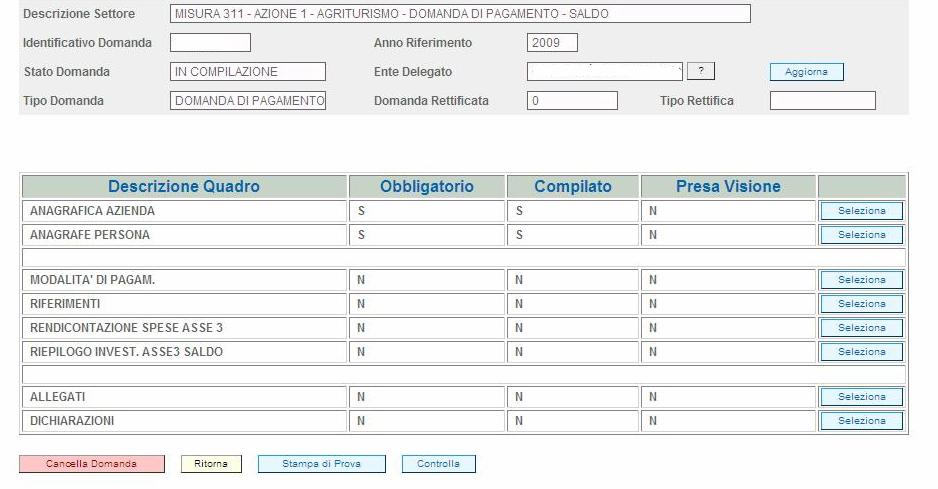 QUADRO GENERALE DI COMPILAZIONE DETTAGLIO ANOMALIE B A A Una volta compilati tutti i quadri con la funzione Controlla a fondo pagina, si visualizzano le anomalie.