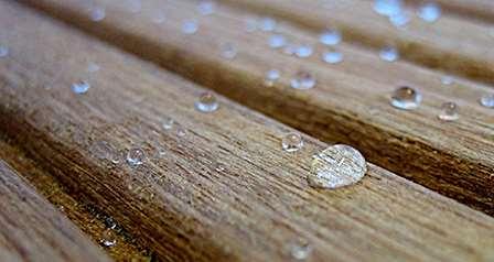 Anche il legno può essere trattato con un film nano strutturato simile alla superficie della foglia del loto. Il legno diventa idrorepellente e resistente agli inquinanti.