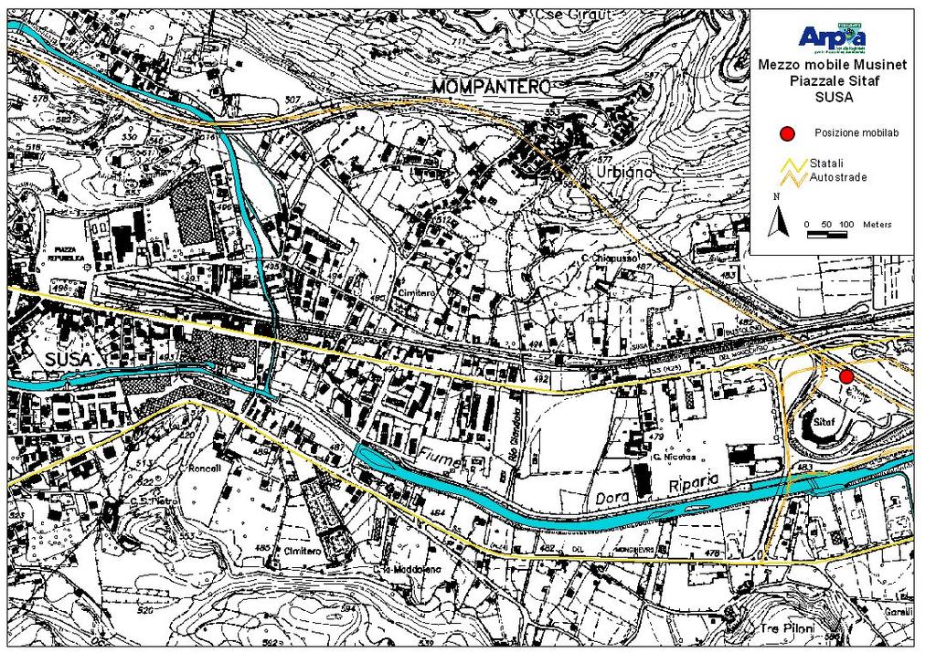 Figura 2: Posizione del Laboratorio mobile Musinet DIPARTIMENTO