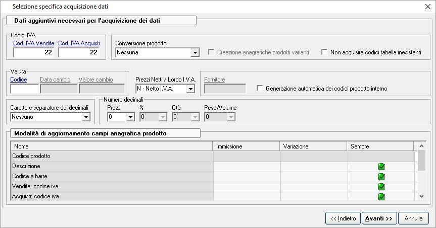 Copia specifiche da precedente gestione Anche la funzione di Copia specifiche da precedente gestione è stata implementata per consentire di generare automaticamente le nuove specifiche di