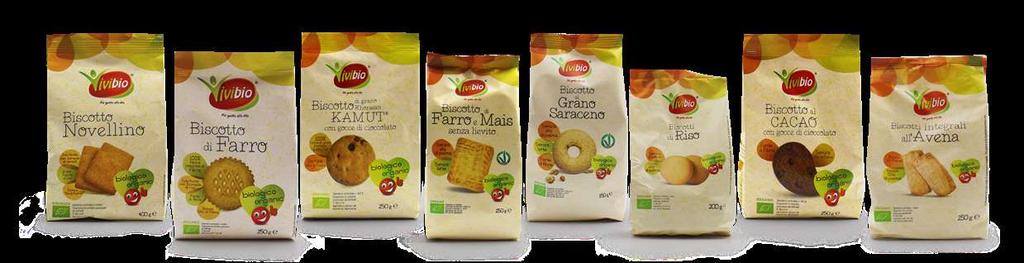 Prima colazione _ Biscotti BS010 BISCOTTO NOVELLINO BIO 400g 12-3,25 Ingredienti: farina di grano tenero* (69%), olio di semi di girasole* (15%), sciroppo di grano tenero* (13%) (grano tenero*,