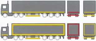 Adesivi rifrangenti B/R, G/N e B/N, per la segnalazione dei cassonetti, dimensioni 100x400 mm. Fig.