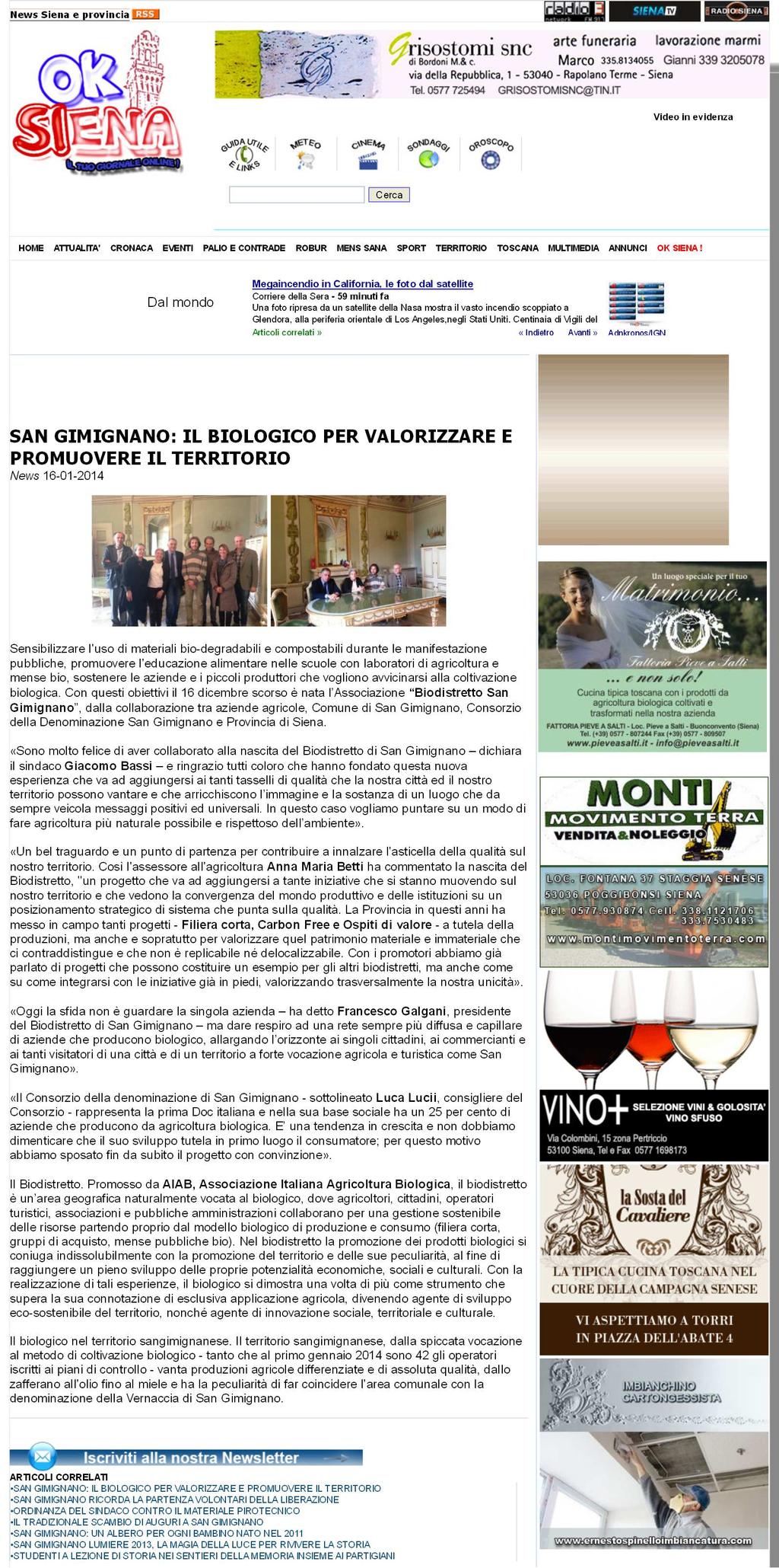 SAN GIMIGNANO: IL BIOLOGICO PER VALORIZZARE E PROM... http://www.oksiena.