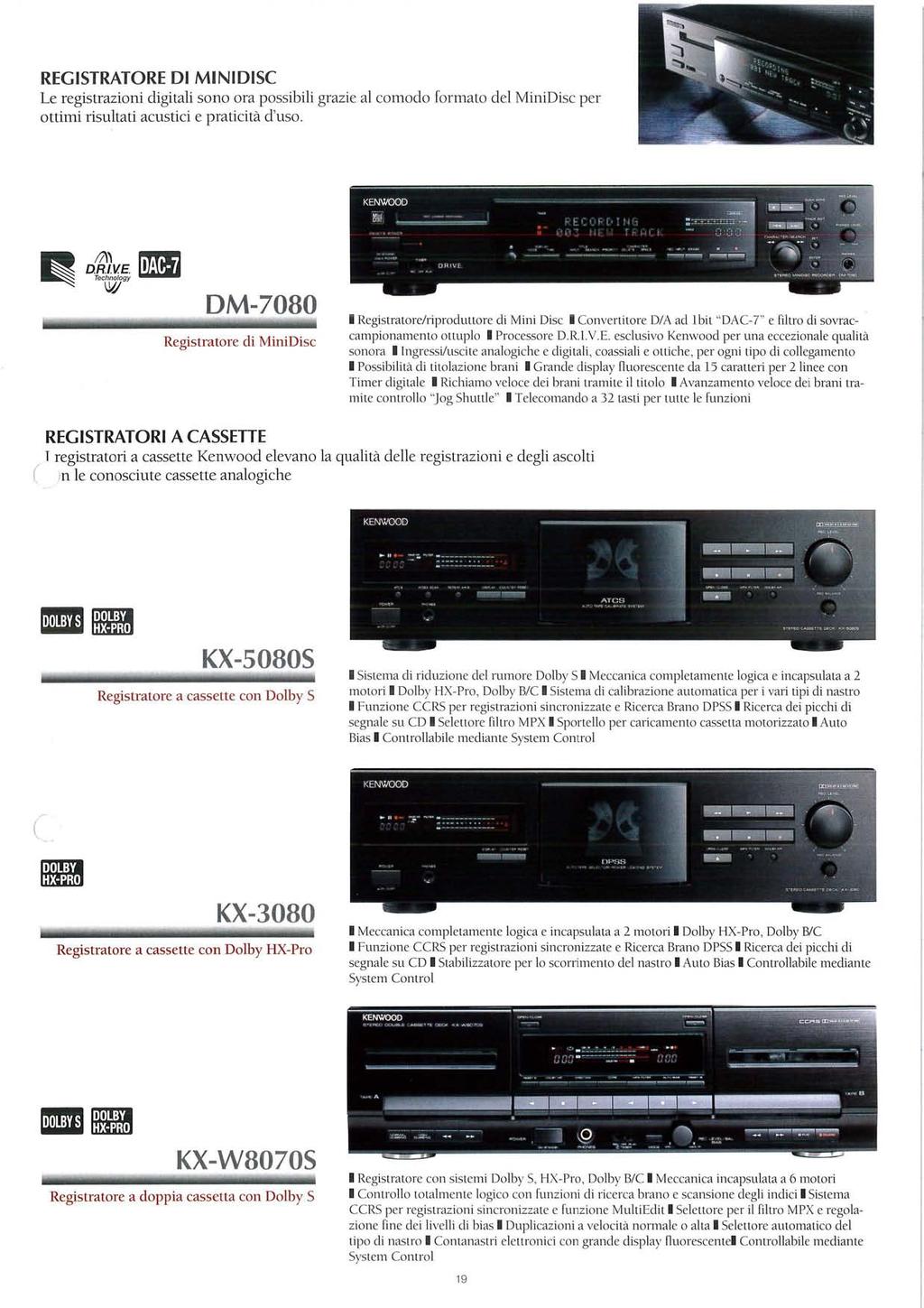 REGISTRATORE DI MINIDISC Le registrazioni digitali sono ora possibili grazie al comodo formato del MiniDisc per o t t i m i risultati acustici e praticità d'uso.