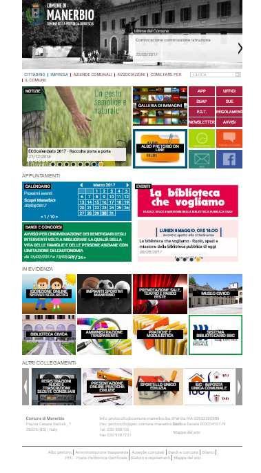 1. DEFINIZIONE AREE HP Di seguito le due versioni di homepage previste per i portali dei Comuni della Provincia di Brescia.