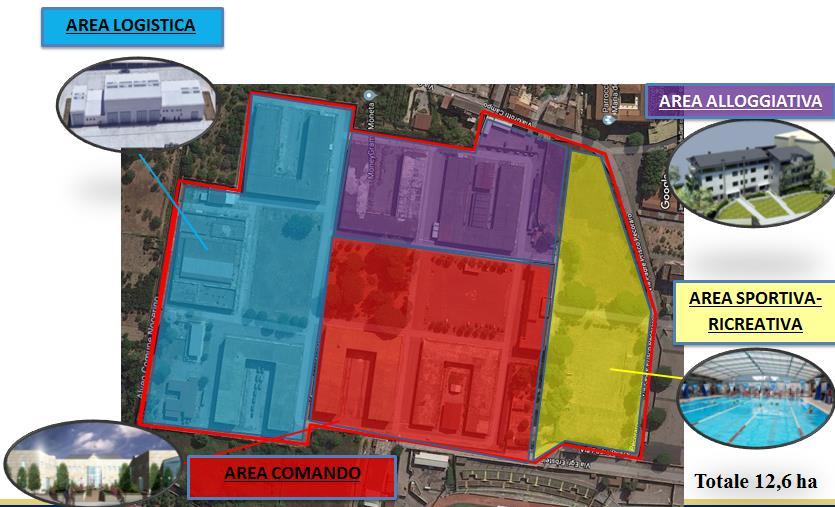 (2) L ipotesi progettuale elaborata per lo specifico sito ha inteso individuare una riqualificazione del sedime orientata secondo uno sviluppo per aree funzionali.