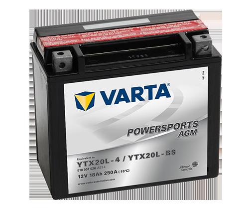 130800008 Vuoi dare al tuo motore una forte spinta e guidare a lungo in tutte le condizioni di tempo? Nessun problema se hai le resistenti batterie VARTA Powersports AGM.