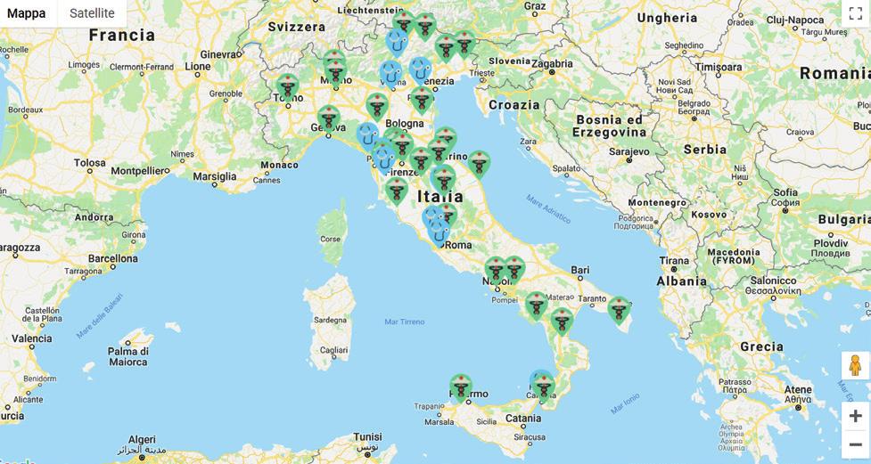 SICAM IN ITALIA: UNA RETE DI PROFESSIONISTI DEDICATA ALLA RICERCA E AI PAZIENTI SICaM è presente su gran parte del territorio nazionale.