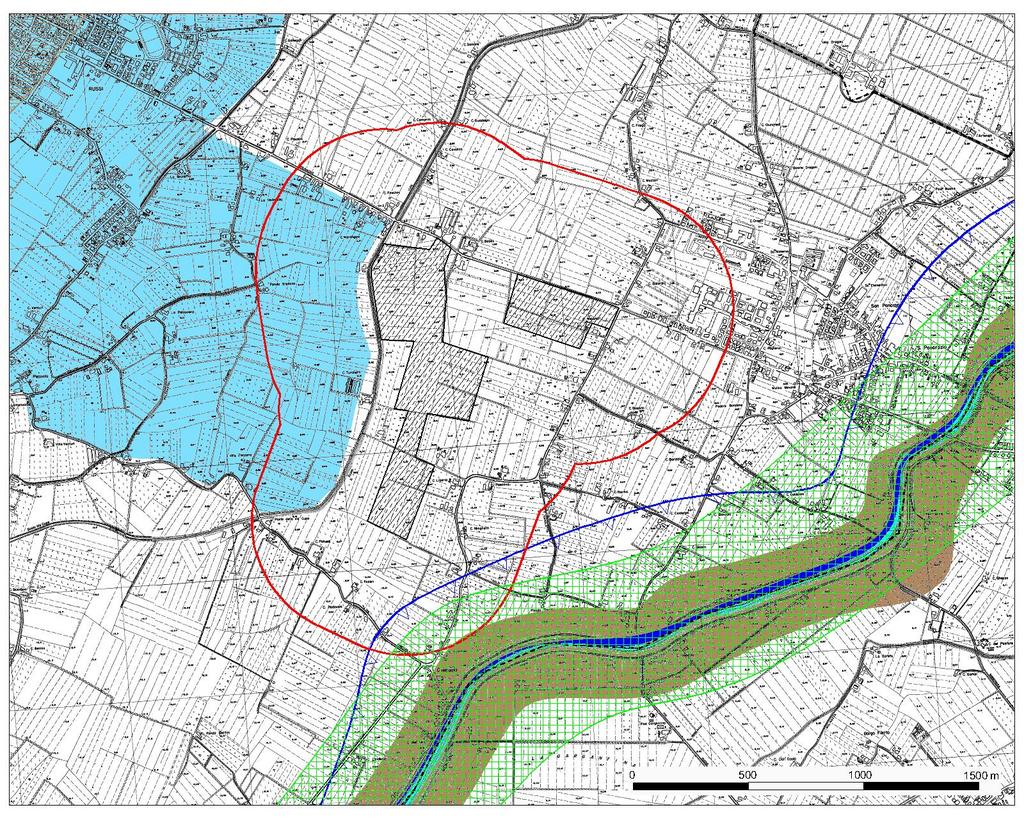 FIGURA 7-1 VINCOLI NEL RAGGIO DI 500 M DAL POLO ESTRATTIVO CÀ BABINI Direttive: Ampliamento concesso dal PIAE: nell area destinata all attività estrattiva preesistente e