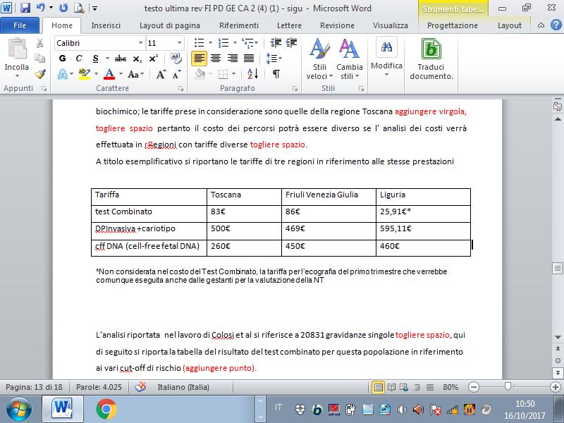 4 Incluso: consulenza pre e post test combinato (1 trimestre) 88.78.