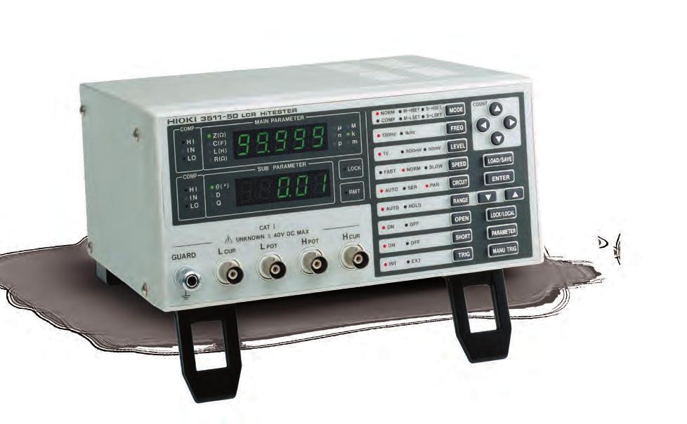 3511/50 LCR robusto e basilare, 2 frequenze fisse 120Hz - 1kHz LCR sturdy and compact, 2 fixed frequencies 120Hz - 1kHz 3511/50 IM3570 3511/50 offre prestazioni di tutto rispetto, misurazioni ad alta