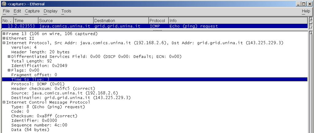 Esempio di traceroute