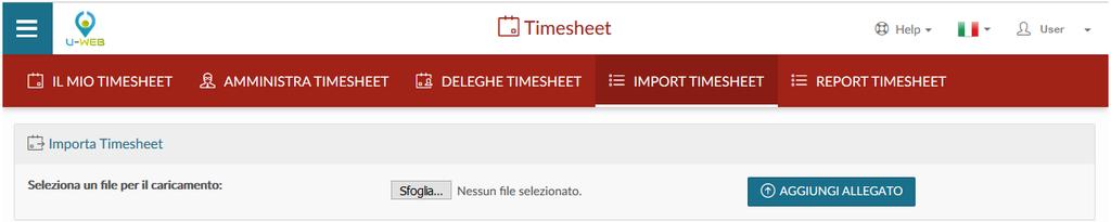 Il template per l inserimento massivo di effort è possibile estrarlo dalla scheda Report Timesheet.