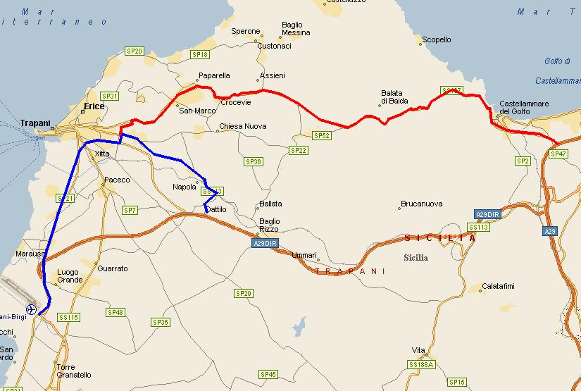 -Napola - SP21- Marausa - Birgi Uscita: A 29 Castellammare del Golfo