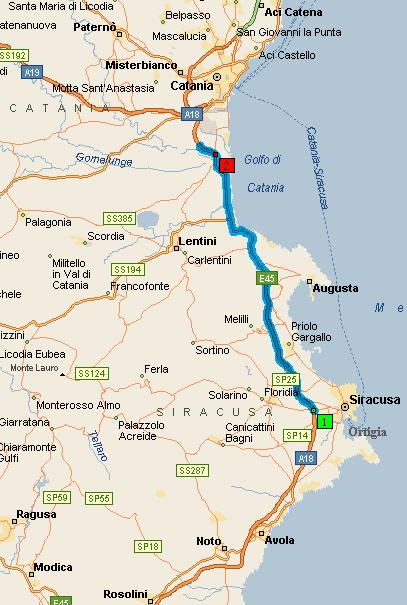 A/18 Messina - Gela tratto Catania - Siracusa Uscita:
