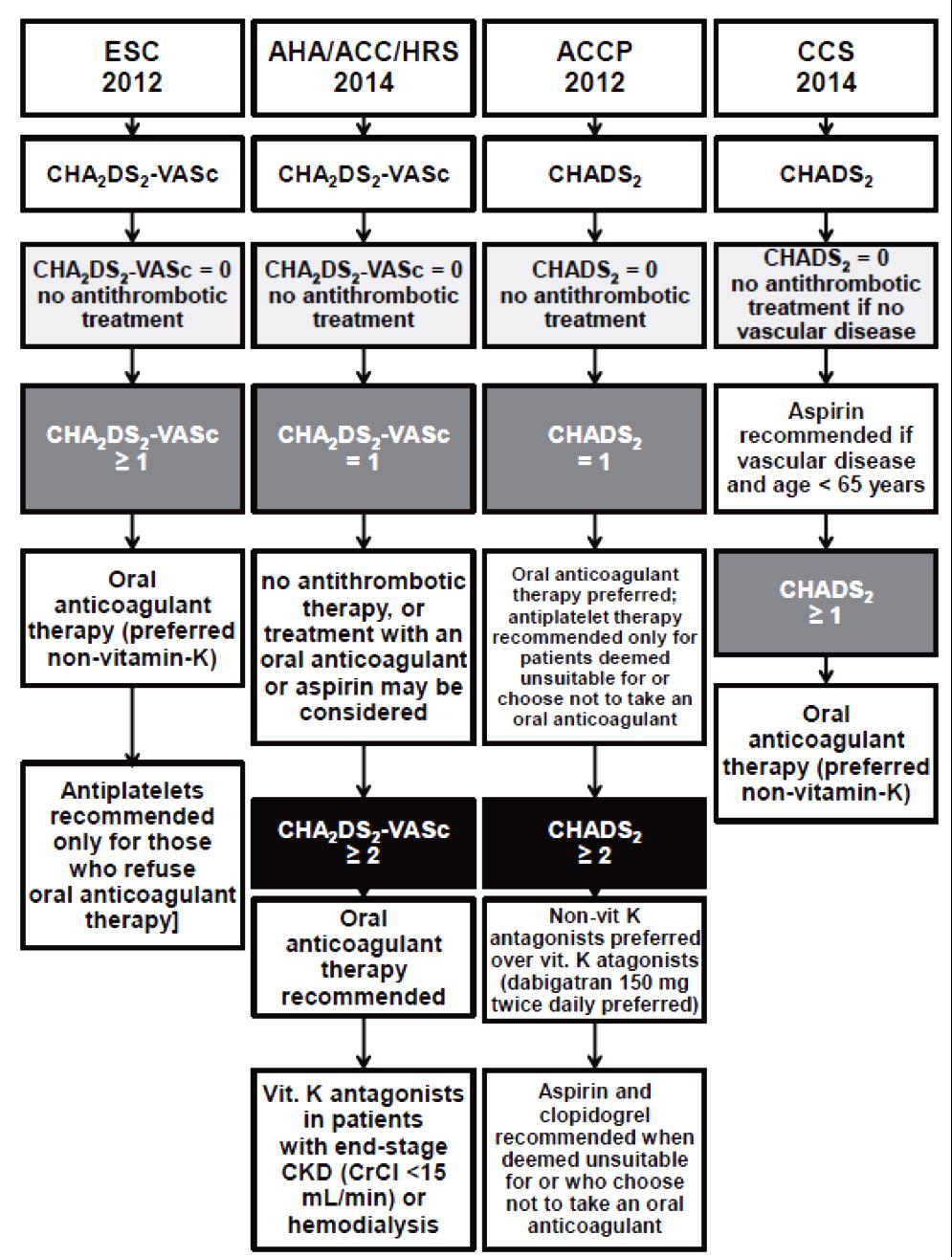 Confronto dei sistemi di valutazione del rischio utilizzati in diverse linee guida Stratificazione