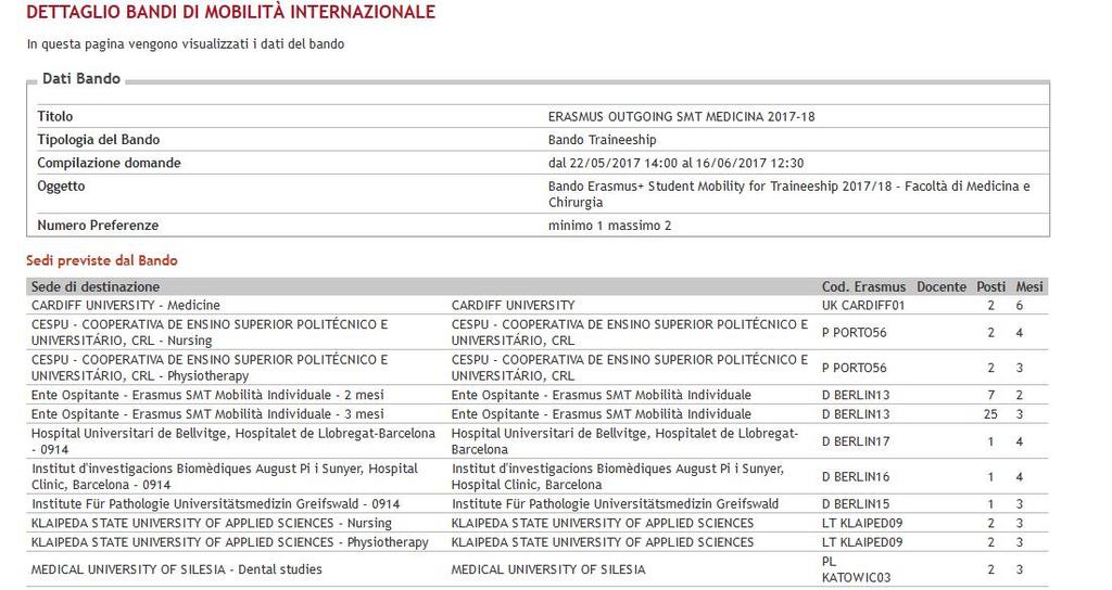 5. Dettaglio bando Nel primo riquadro vengono riepilogati i dati del bando.