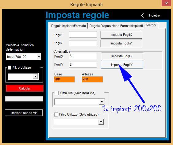 In alcuni casi di massimo utilizzo impianti è possibile utilizzare impianti di altri formati per i manifesti più richiesti.