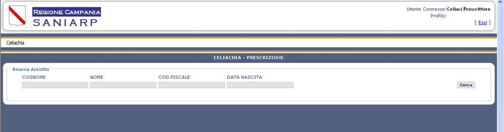 Ricerca Prescrizione: per visualizzare una prescrizione inserita in precedenza 3.