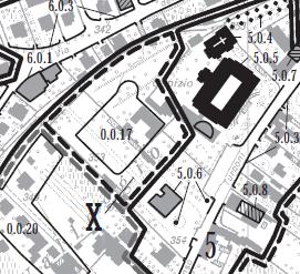 Inventario ISOS con l Intorno circoscritto X e il Perimetro edificato 5 Il P 5 Edilizia monumentale pubblica e privata entro parchi, lungo la Via Turconi; sec.