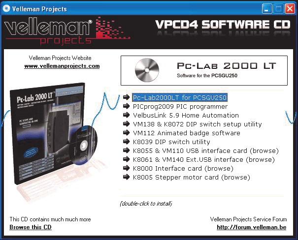 Installare il software Come installare Pc-Lab2000LT Requisiti di sistema: Windows 2000/XP/Vista (*). Scheda video VGA (1024x768 raccomandati) 10MB di spazio libero su disco. Mouse Lettore CD o CD/DVD.
