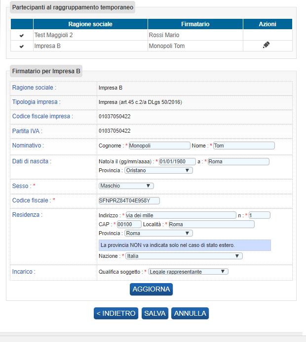 Terminato l inserimento dei dati, salvare per far comparire il pulsante Genera PDF offerta.