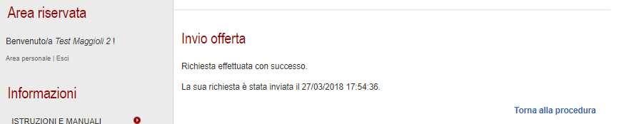 ATTENZIONE: la piattaforma telematica non permette l invio