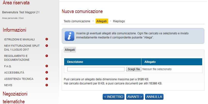 complessivi evidenziati nella pagina stessa.