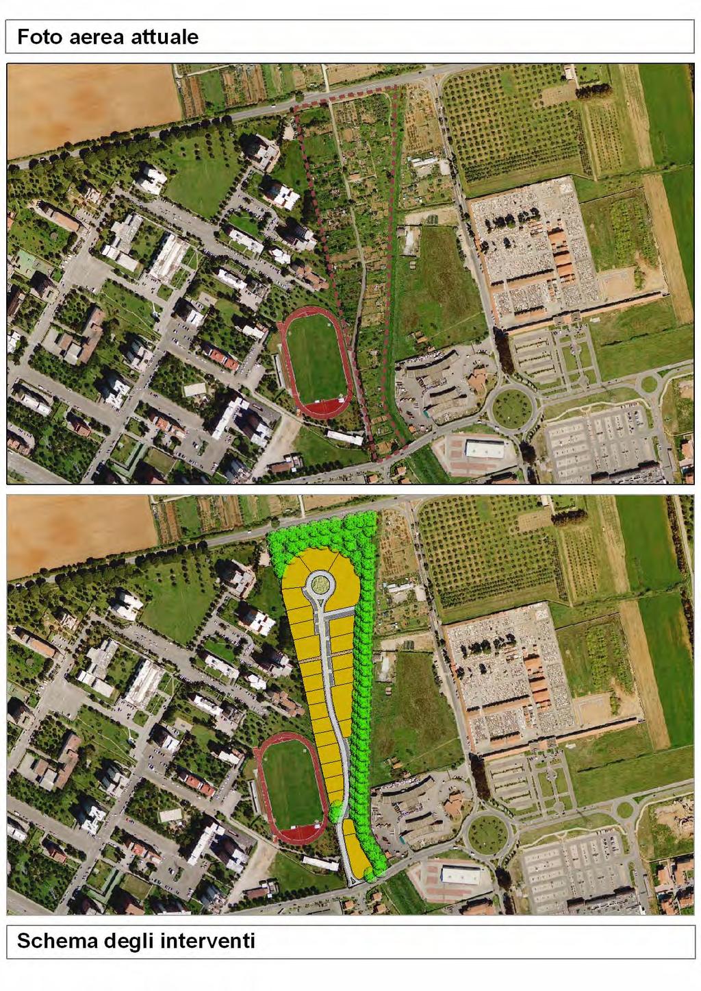 CP 07 VIA AMENDOLA Descrizione area e L area di completamento, ubicata tra via Amendola a sud, la S.P. 152 a nord, il patrimonio edilizio PEEP Ovest ed il Torrente Petraia, rappresenta il sub-comparto nord non attuato del P.