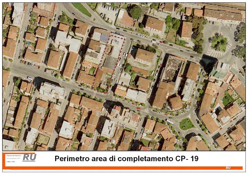 CP 19 ZONA NUOVA Descrizione area e L area di completamento comprende i fabbricati e l area di pertinenza dell officina Ricceri patrimonio edilizio posta nel quartiere Zona Nuova e compresa tra le