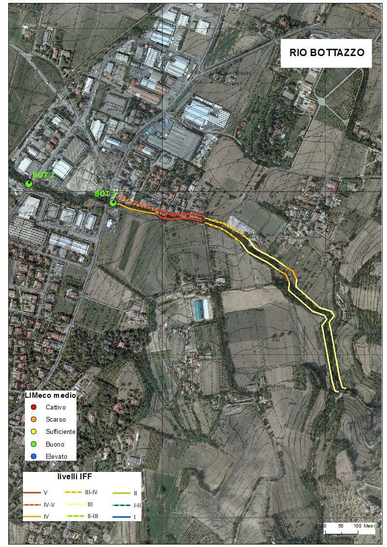 5 Considerazioni finali Figura 22: RIO BOTTAZZO - Quadro complessivo dei risultati del monitoraggio