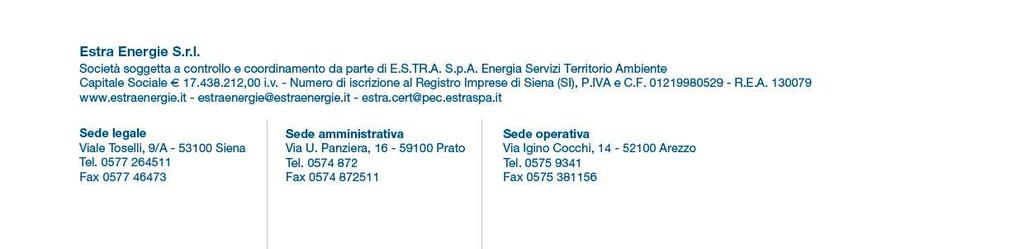 Infrmativa utenti-clienti effettivi Chi siam e csa facciam dei tui dati persnali? La Estra Energie S.r.l., cn sede legale sita in (53100) Siena (SI), via Tselli, n.