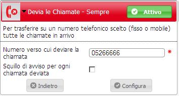 2. Inserire il Numero verso cui deviare la chiamata, fisso o mobile. 3.