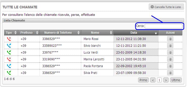 Nota la ricerca è realizzata anche sulla base di stringhe parziali. 2.