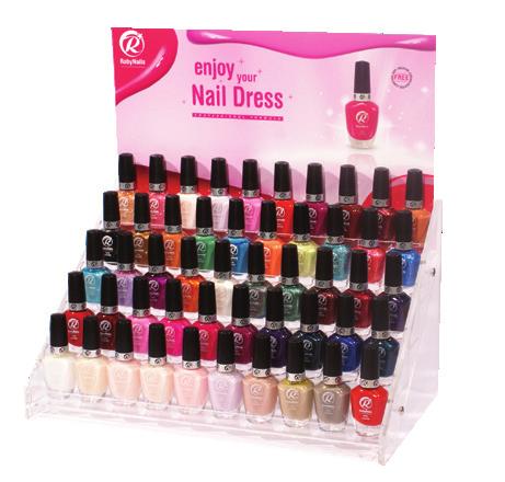 Contenuto/Content 10 ml BLOOMING COLLECTION Display Blooming 12 smalti Nail Dress. 12 Nail Dress polishes. Cod. 22917 Total Black Daisy Blue Glycine Bloom Pale Orchid Pink Emotion Tulip Red Cod.