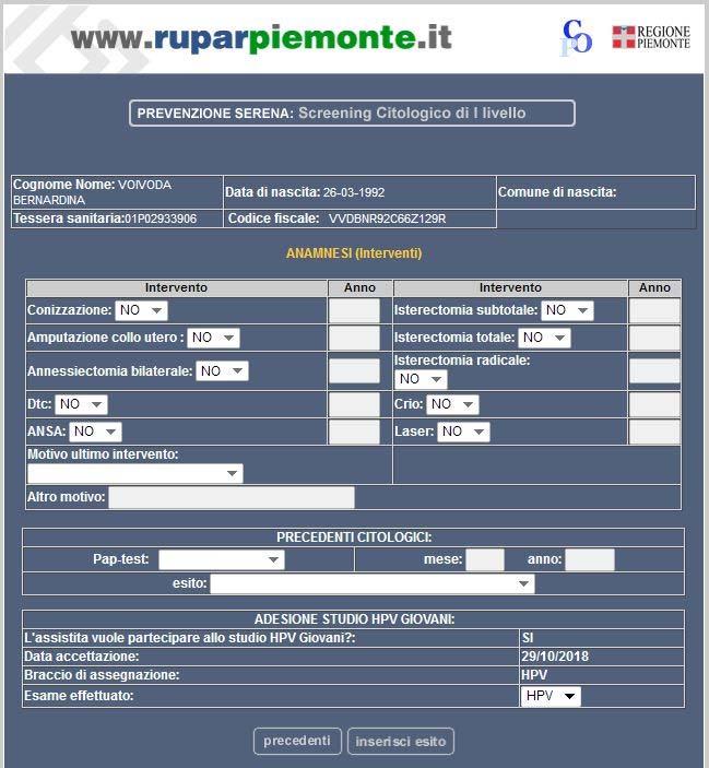 Adesione allo studio data consenso