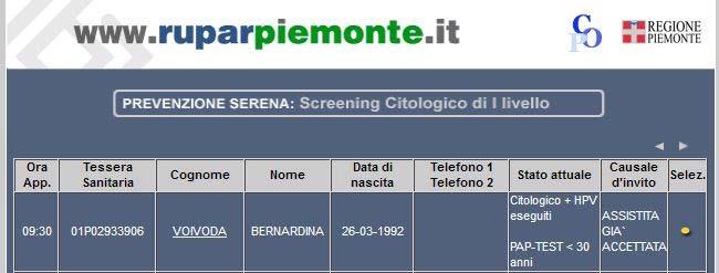 Confermando il tipo di prelievo HPV lo stato