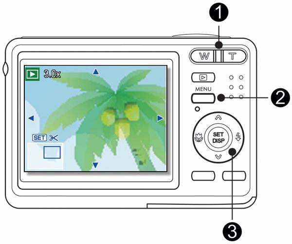 Ingrandimento di immagini fisse 4 5 Accendere la fotocamera ed impostarla in modalità PLAY (Esecuzione ( pagina ). Selezionare un immagine.