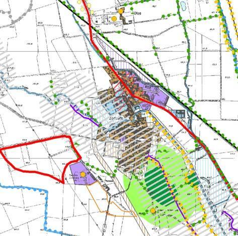 Il piano individua l areale come Ambito agricolo della pianura irrigua prossimo ad una zona produttiva, il complesso della Fornace Biancardi (bene storico architettonico localizzato in ambito