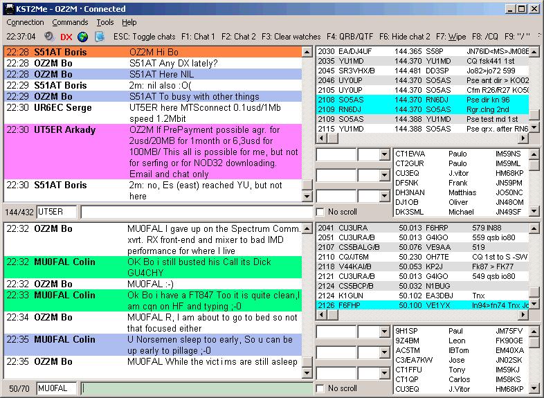 Chat ON4KST + KST2ME Questo programma si collega alla chat di ON4KST e ne rende l utilizzo più