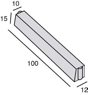 Elementi della serie CIN 10/12 Cordonata normale (1 m) Elemento Ribassato Quantità per bancale 24 pz Quantità per bancale 40