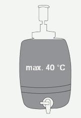 DURANTE IL CICLO DI FERMENTAZIONE SI SVILUPPA DELL ANIDRIDE CARBONICA, CHE DEVE POTER FUORIUSCIRE DAL CONTENITORE.