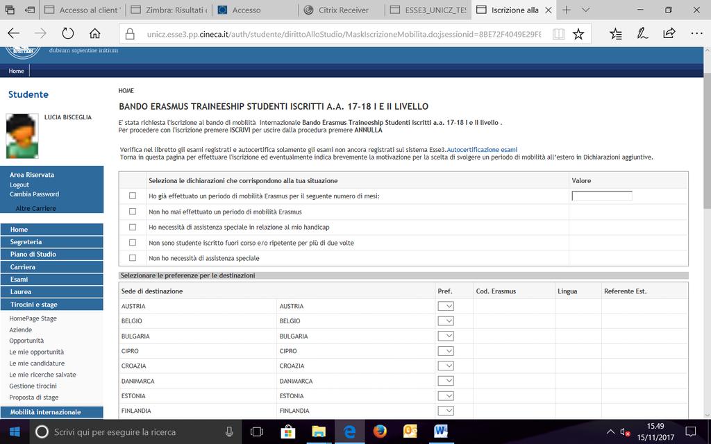 6) Gli studenti di I e II livello devono verificare nel libretto gli esami registrati ed eventualmente autocertificare solamente gli