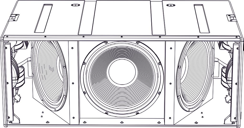 English MECHANICAL AND ACOUSTICAL FEATURES SIZE AND WEIGHT The wooden cabinet, coated in polyurea, weighs 103.9 kg (229.06 lbs). The dimensions are: 51.18 in (1300 mm) (L), 20.47 in (520 mm) (H), 31.