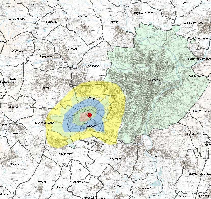 Zona di residenza dei soggetti coinvolti nel biomonitoraggio Area in studio Mappe di ricaduta previsionali dell NO 2 Residenti ASL TO3 Residenti ASL TO1 0,000-0,007 mg/m 2 /anno 0,007-0,014 mg/m 2