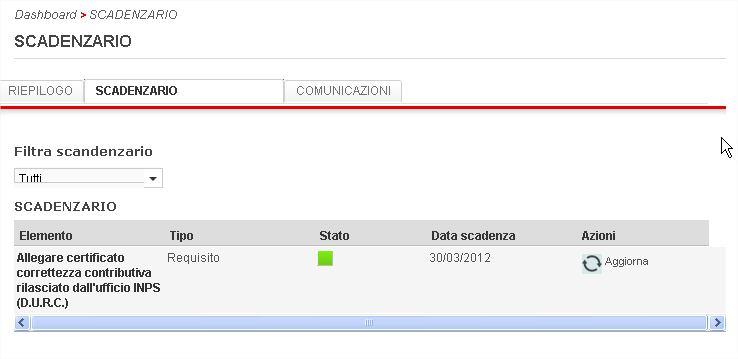 . Si possono avere 3 tipi di aggiornamento: 1) Data di emissione: è necessario selezionare