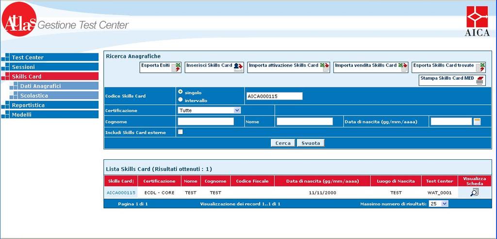 Gestione di skillscard ECDL-Update DESCRIZIONE La certificazione ECDL Update è utilizzata per provare che le competenze informatiche verificate dal superamento di una precedente certificazione ECDL