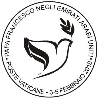 Comunicato 4/2019 del 29 gennaio 2019 Annullo postale speciale in occasione del viaggio apostolico di Sua Santità Francesco negli Emirati Arabi Uniti (3-5 febbraio 2019) In occasione del viaggio