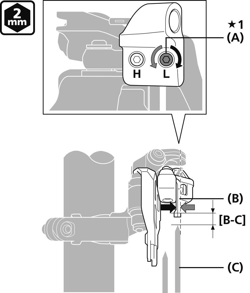INSTALLAZIONE Installazione del deragliatore (corona doppia) Tipo a fascetta (FD-M9020/M8020/M617/M677) 2.