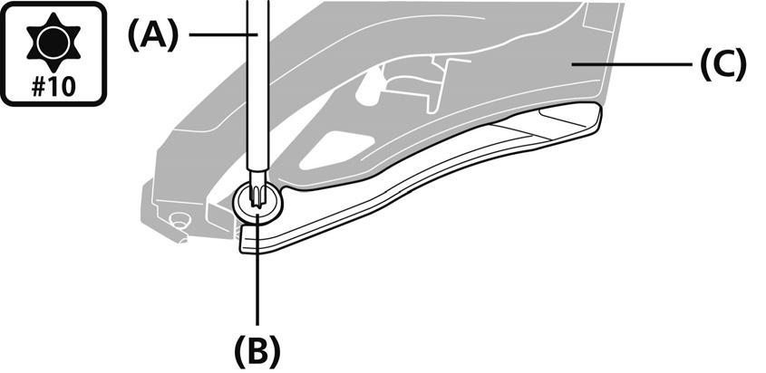 MANUTENZIONE 3. Fissare il chain catcher lungo la piastrina interna del guidacatena. 2. Sollevare per rimuovere. (A) Esalobata [N.